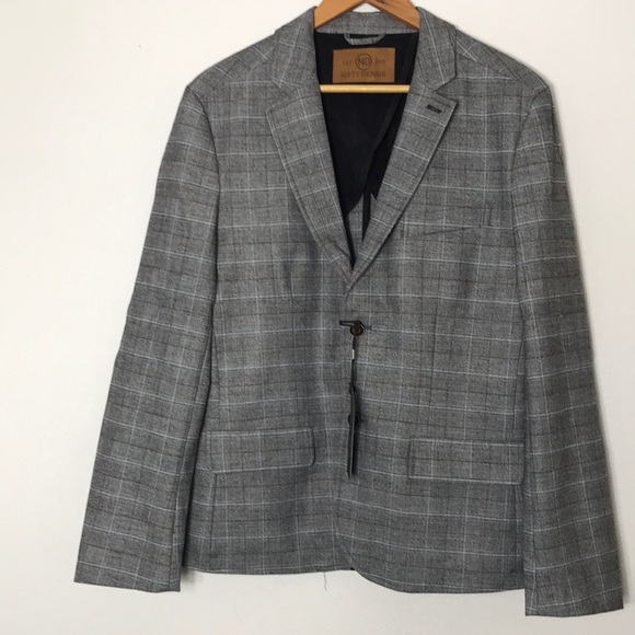 Nifty Genius suit Jacket grey small inside pocket button size Small